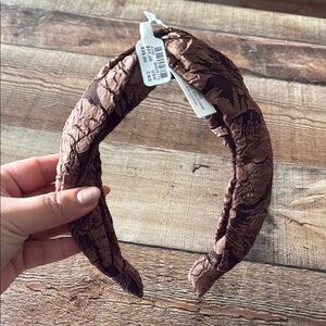 Anthropologie NWT Chocolate Brown Brocade Headband
